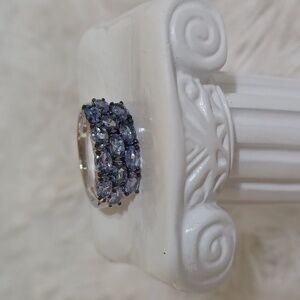 Colleen Lopez Tanzanite 3 Row Ring NEW